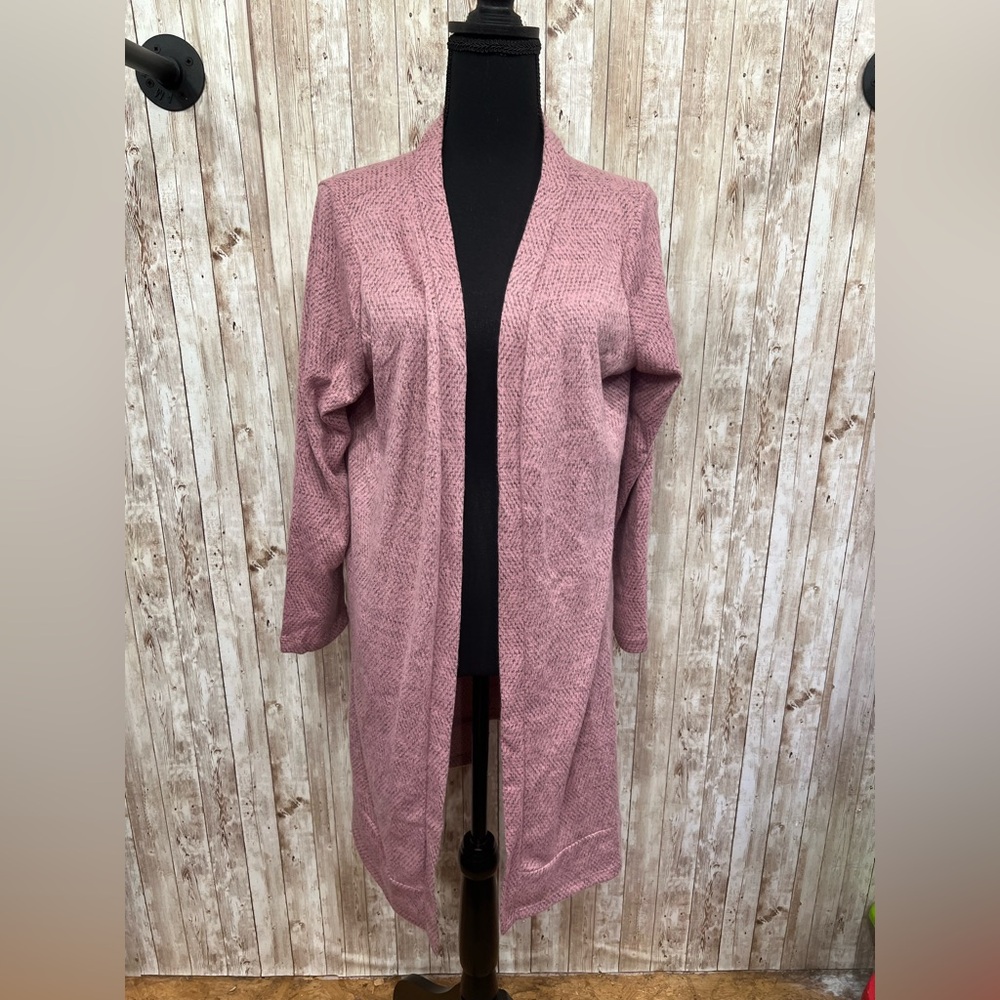 Kathy Ireland Dusty Rose Open-Front Cardigan